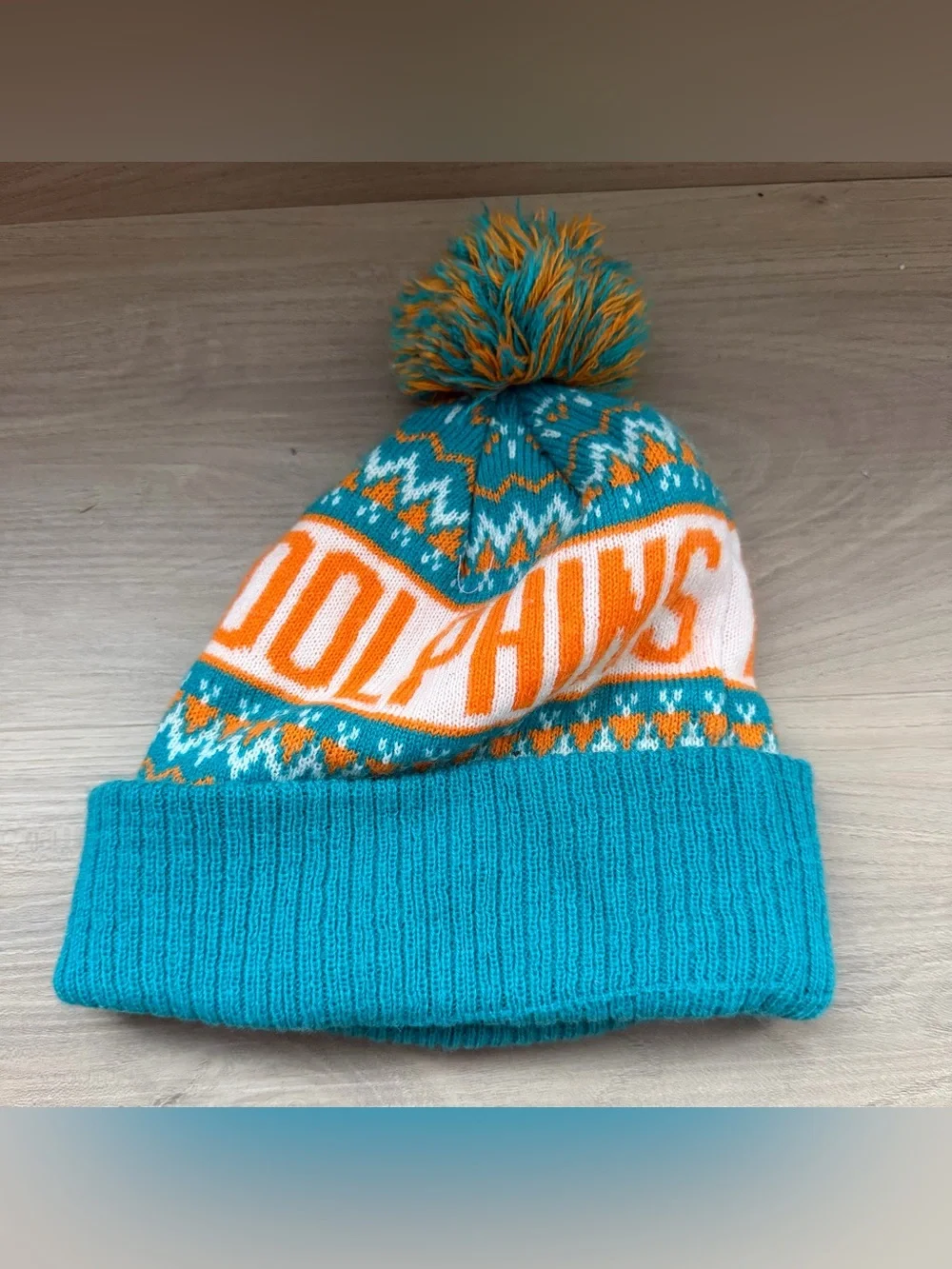 New Era Miami Dolphins Beanie Pom Pom NFL Football Youth